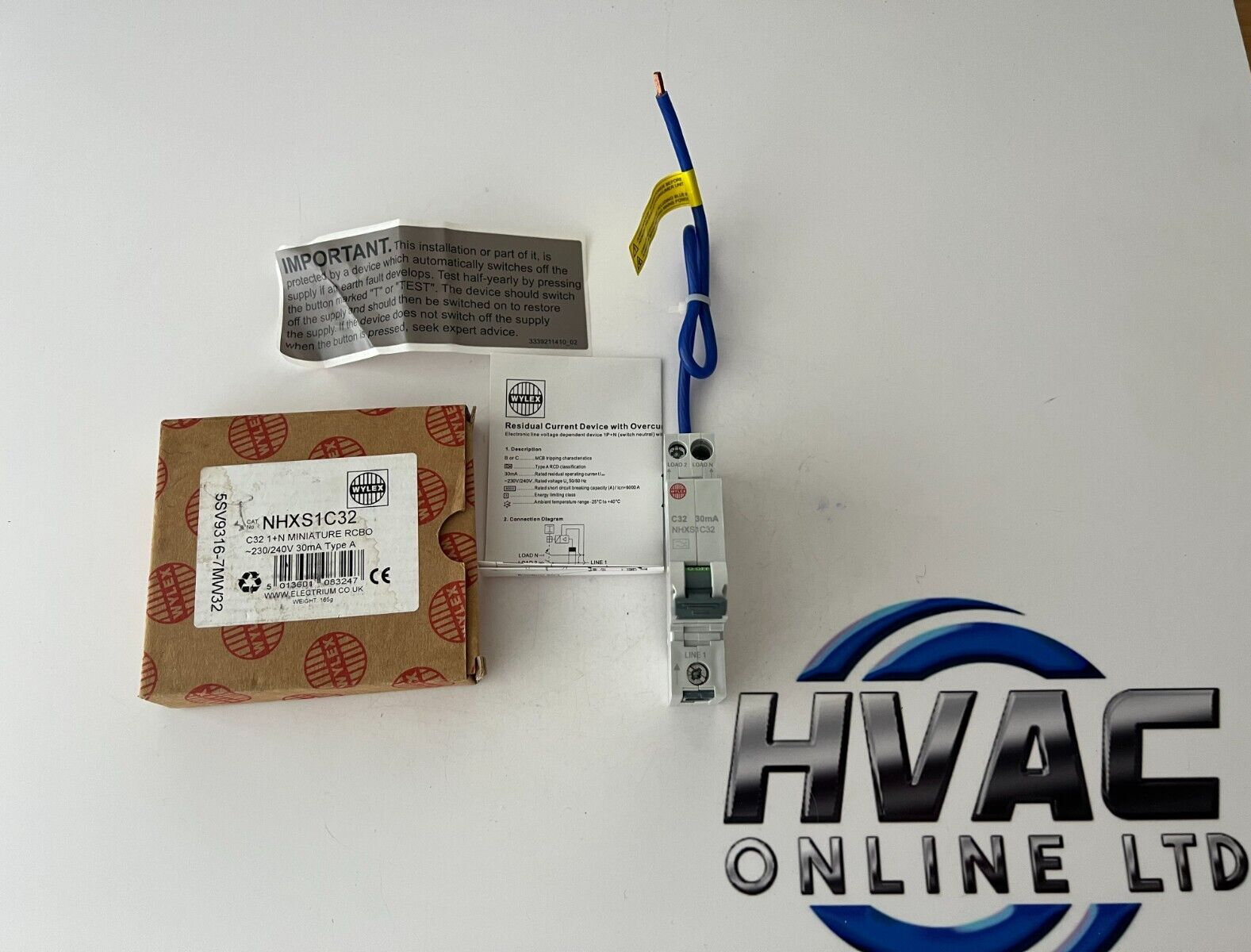 WYLEX NHXS1C32 C32 TYPE A RCBO 30mA 230/240v MINIATURE RCBO CIRCUIT PROTECTION