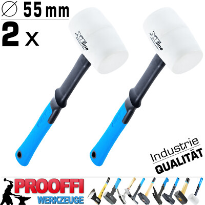 2 x Profi Gummihammer Schon Ausbeul Pflaster Hammer Weich Fiber ERGO Ø 55 mm L