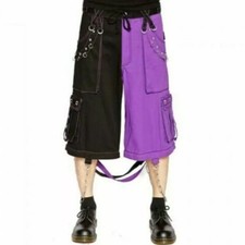 Gothic Bondage Men's Short Alternative Punk Rock Transformer Purple Baggy Shorts