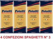 PASTA SPAGHETTI DI SEMOLA DI GRANO DURO SICILIANO 100% POIATTI N° 3 BOX 4 Kg