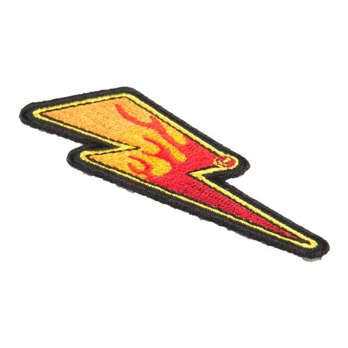 Flaming Lightning Bolt Left Patch, Lightning Patches - Picture 3 of 3