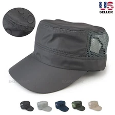 Mens Womens Nylon Mesh Summer Military Cap Cadet Castro Army Hat Baseball Cap