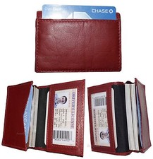 Lot of 3 women men's leather business credit card id card case 30 card holder