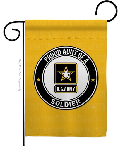 Proud Aunt Soldier Garden Flag Army Armed Forces Small Gift Yard House Banner - Picture 2 of 17