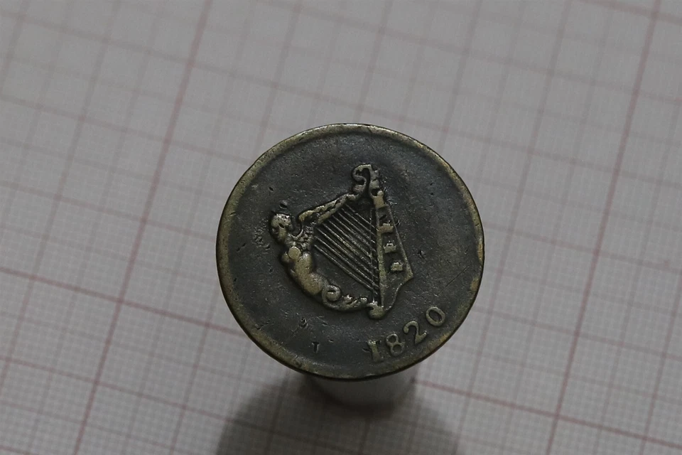 🧭 🇨🇦 CANADA LOWER CANADA HALF PENNY 1820 BRASS HARP 27mm SHARP DETAILS B73 #2 - Image 2 of 2