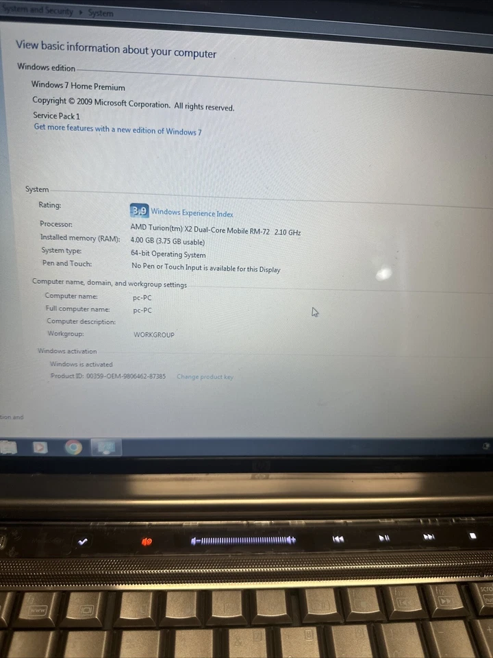 HP Pavilion dv4-1225dx  4GB , AMD Turion 2.1, 500gb Entertainment Notebook PC - Image 2 of 4