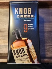 Vintage Knob Creek advertising Tin. Empty Collectible Display 9 Year Whiskey 