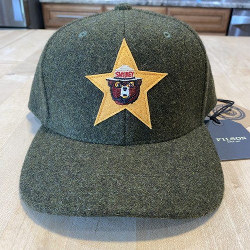 Filson Smokey Bear Wool Logger Cap - New With Tags - Forest Green Smokey Star