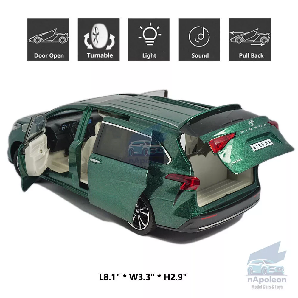 1:24 Toyota Sienna Model Car Alloy Diecast Toy Vehicle Collection Kid Gift Green