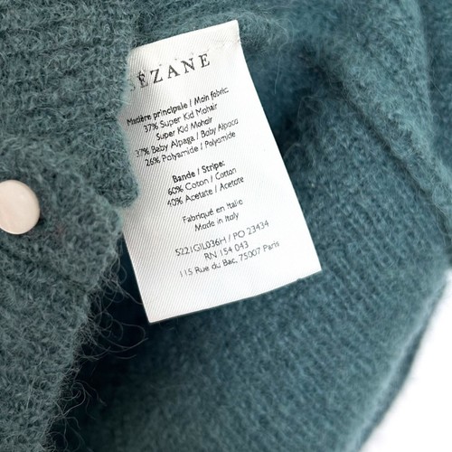 Sezane Gaspard Cardigan Size M Sage Green Mohair Alpaca Knit - Picture 5 of 6
