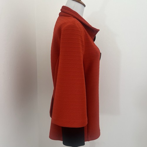 Joseph Ribkoff Size 10 Burnt Orange Textured Jacket W/Oversized Black Buttons - Picture 7 of 8