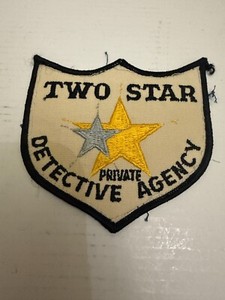 Vintage Two Star Private Detective Agency Cedar Rapids Iowa Cloth Patch Obsolete