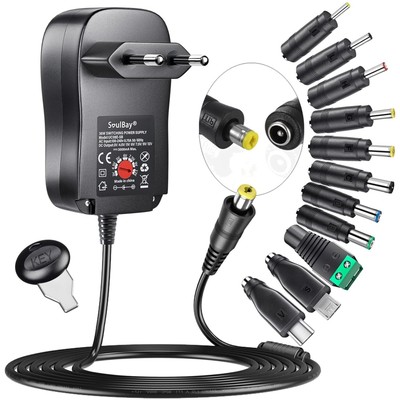 Multi-Voltage 36W AC/DC Adapter mit 8 Anschlüssen für Technik und Elektronik