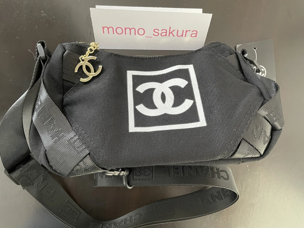 Chanel novelty Cocomark Shoulder Bag size 28×18×8cm Sports Line Black