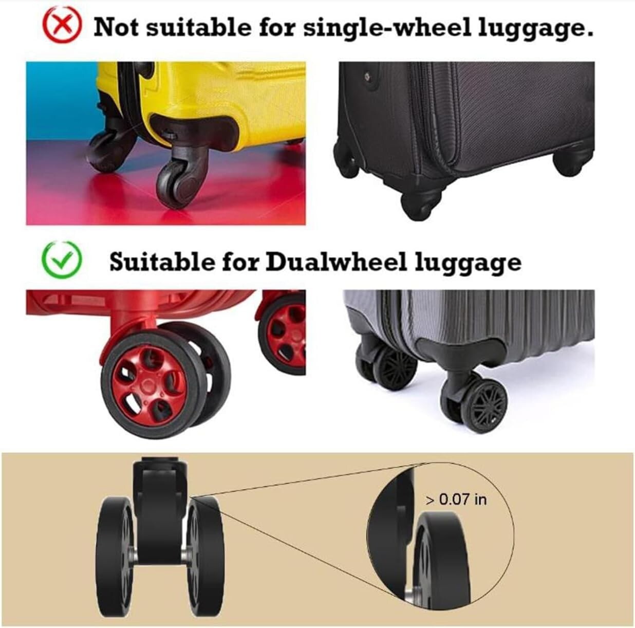 8/16 Pcs Silicone Luggage Wheel Covers for Suitcase Wheel Covers, Luggage Wheel