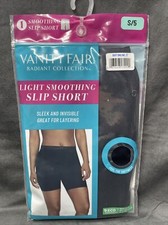 Vanity Fair Radiant Collection Slip Short Light Smoothing Black S/5