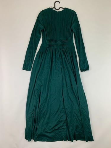 Neu Gabriela Hearst Hermina Maxikleid Langarm Plissee Seide grün Gr. 38 - Bild 6 von 11