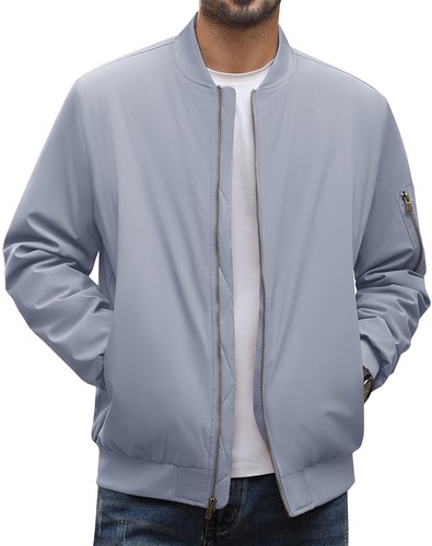 Men's Windbreaker Bomber Jackets Casual Warm Padded Lightweight Pilot Work Coats - Picture 56 of 76