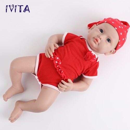 IVITA 20'' Handmade Soft Silicone Reborn Doll Newborn Baby Girl Xmas Gift Toy - Picture 10 of 15