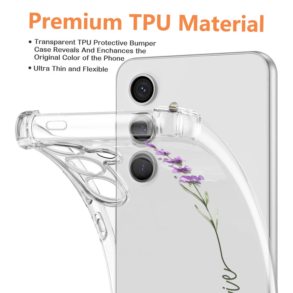 Phone Case For Samsung Galaxy S25 Ultra S24 A15 A16 A35 Personalised Clear Cover