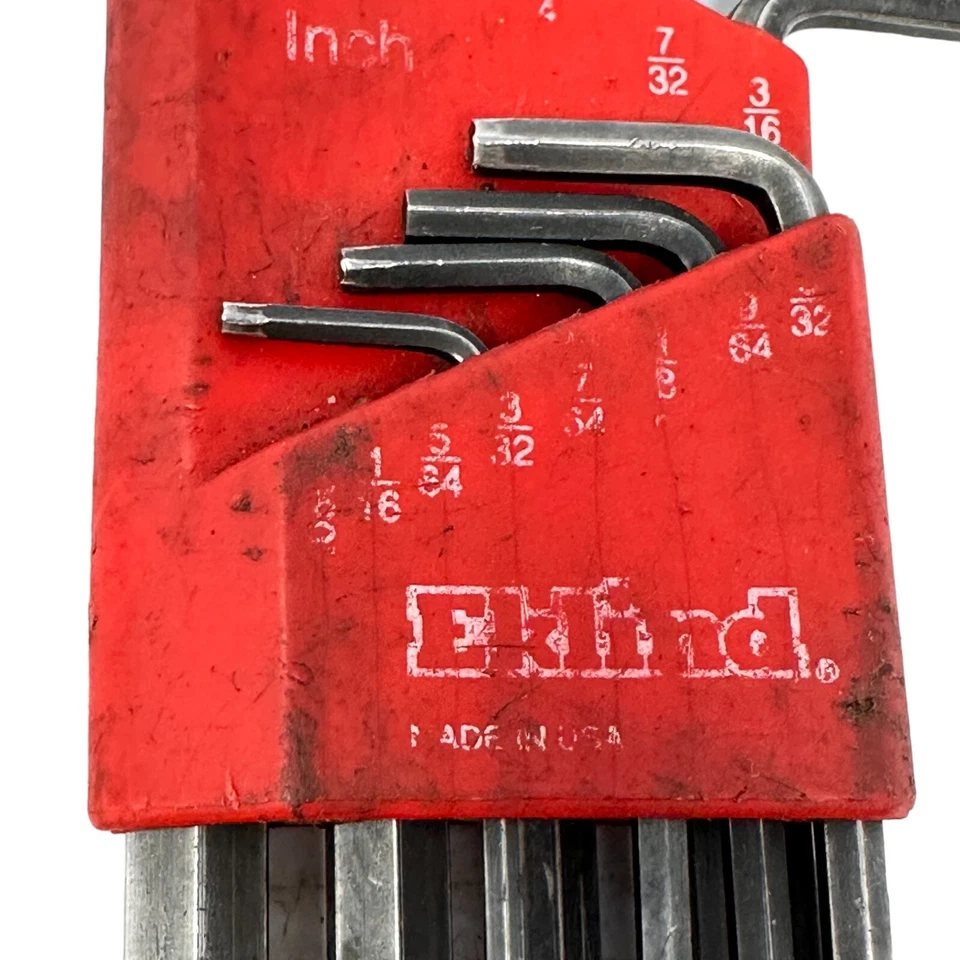 9 Pieces L-Shape Ball Hex Keys Eklind 3/32" 1/8" 9/64" 3/8" 5/16" 1/4" 7/32" - Image 3 of 4