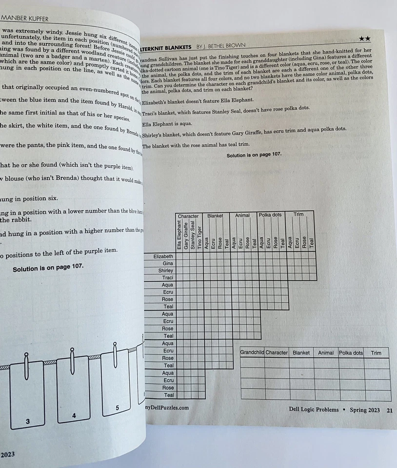 Lot of 2 LOGIC PROBLEMS Jumbo from Dell Penny Press Variety Winter Spring 2023 - Image 2 of 4