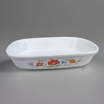 VINTAGE NORTHLAND JAPAN FLORAL BAKING DISH FLORAL Ceramic 7x4.5 x1.5  RECTANGLE
