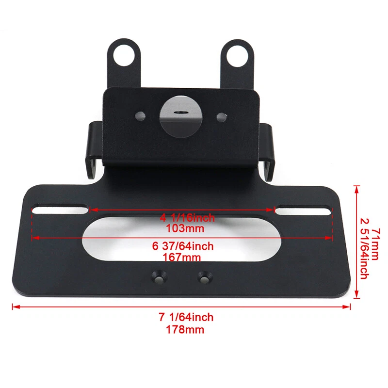 Soporte de matrícula trasero de aluminio apto para Honda CBR250R 2011-2013 negro Foto 4 de 4