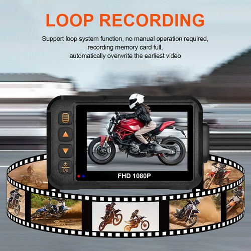 3" HD 1080P Motorcycle Dash Cam DVR Camera Waterproof Recorder Front+Rear Cam - Picture 5 of 18