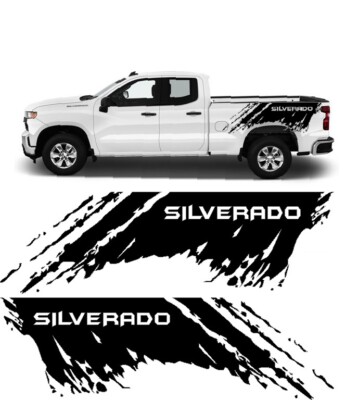 Chevy Silverado Side Bed VINYL DECAL STICKER GRAPHIC X2 LARGE MUD ...