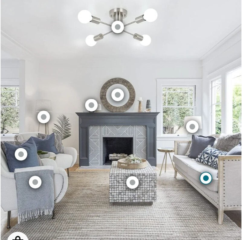 ASHUAQI Nickel Sputnik Ceiling Light, 4 Lights Chrome Ceiling Lights, E27 Modern eBay