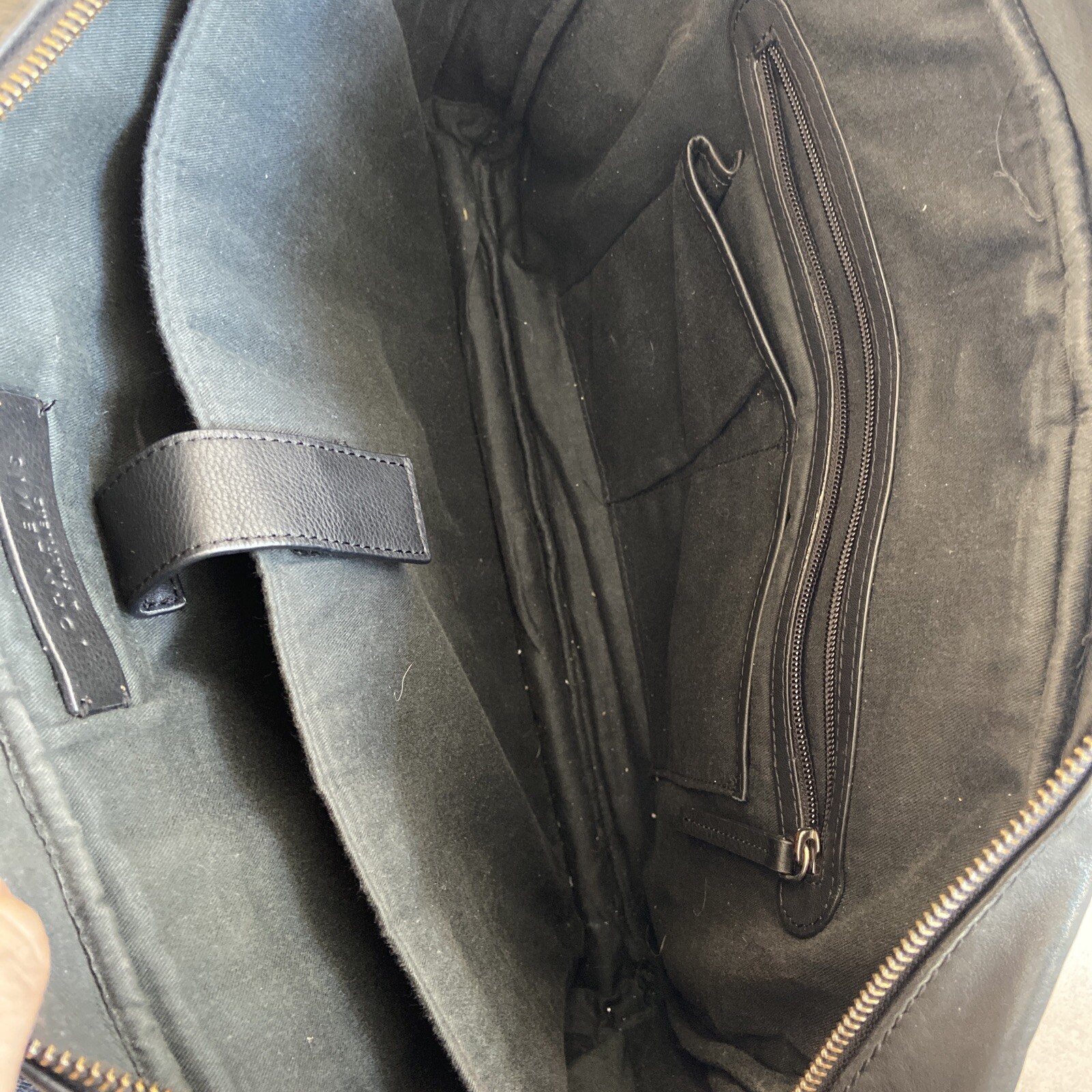 John Lewis Oslo Leather Briefcase, Black eBay