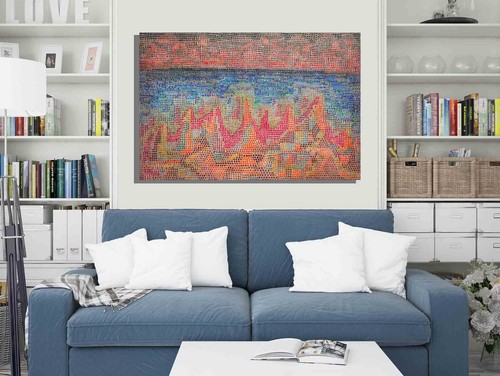 Cliffs By The Sea by Paul Klee Canvas Art Prints Framed Wall Pictures Home Decor - Picture 8 of 9