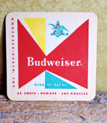 Budweiser Vintage Beer Coaster ... 1960
