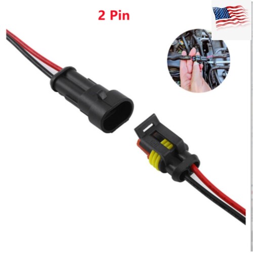 5 set 20AWG wire 10cm Car waterproof wire connector male and female 2P plug - Afbeelding 1 van 10