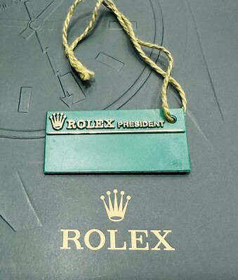 Vintage GENUINE Rolex President Day-Date Green watch Hang Tag End