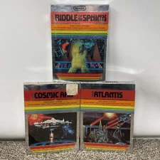 Atari 2600 IMAGIC Game Lot CIB Atlantis Cosmic Ark Riddle Of The Sphinx Tested