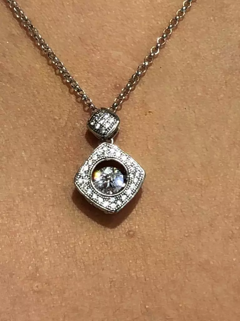 Platinum Sterling Silver White Sapphire