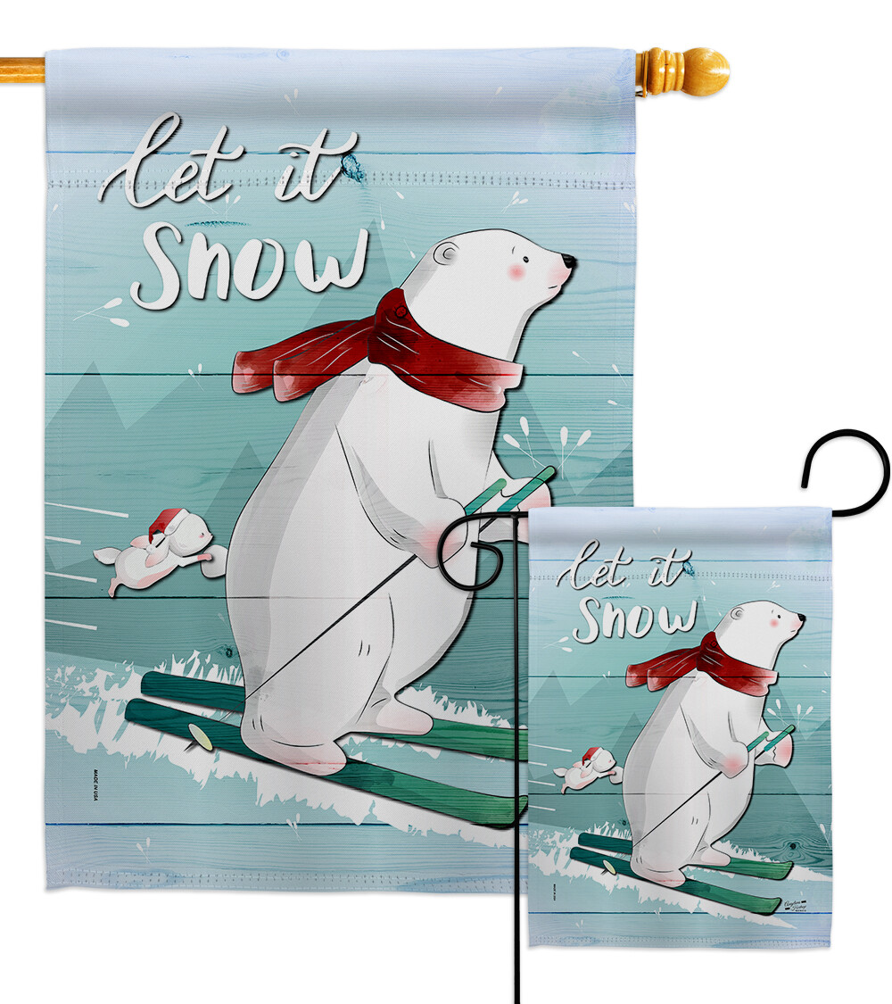 Let is Snow Jardín Bandera Invierno País de las Maravillas Regalo Decorativo Patio Casa Banner