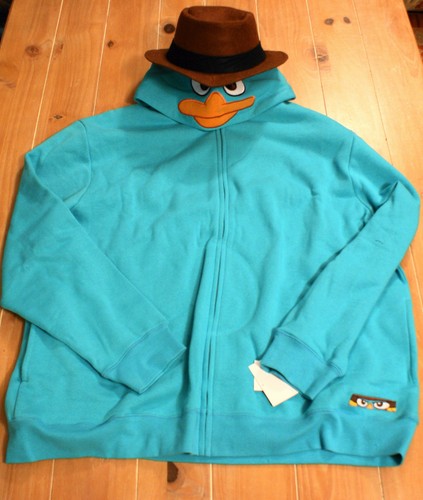 New Disney Parks AGENT P Perry Platypus PHINEAS FERB Costume Hoodie Mens XXL - 第 2/2 張圖片