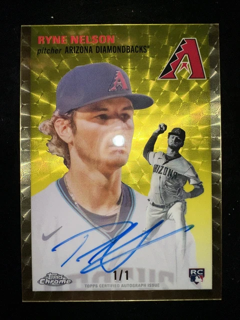 2023 Topps Chrome Platinum Anniversary Ryne Nelson Superfractor Auto 1/1 On Card