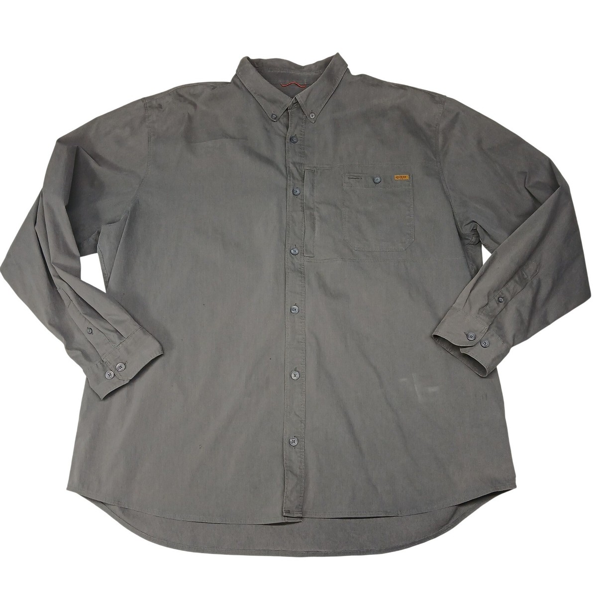 Ag-Gear Harvester LS Shirt Mens 2X Gray Button Down Work Stretch