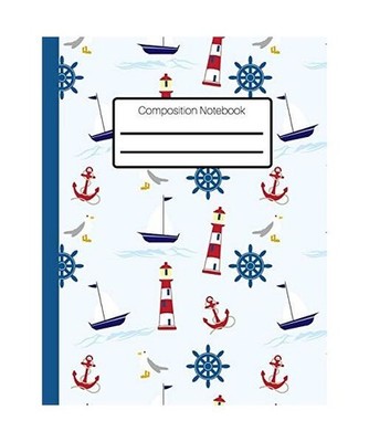 Composition Notebook:A Nautical themed Patterned College Ruled Lined Journal. 8.