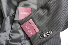 Sartoria Partenopea Charcoal Striped Silk Blend 2Pc Suit Jacket Pant 42 52EU NEW