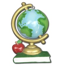 Teacher Globe School Personalized Christmas Tree Ornament