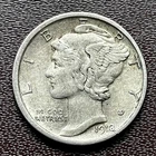 1918-D  Mercury Silver Dime, Denver Mint, From an Old Album