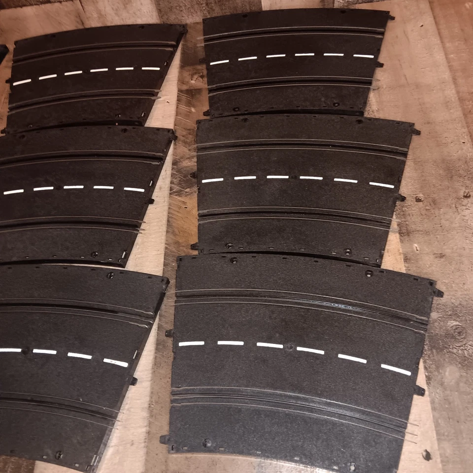 Lote de 12 piezas de pista Carrera vintage curva estándar 502 leer 7 pulgadas de ancho Foto 4 de 4
