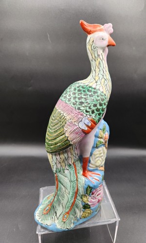Vtg Chinese Famille Rose Porcelain Model of a PhoenixStatue Figurine Figure 12" - Picture 4 of 11