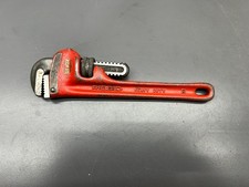 (Q) VINTAGE RIDGE TOOL RIDGID 8" PIPE WRENCH HEAVY DUTY STEEL - VGC - USA
