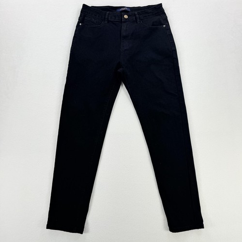 Louis Vuitton Jeans Mens 30x28 Black Slim Tapered Denim Embroidered LV Logo